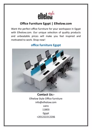 Office Furniture Egypt  Elhelow.com