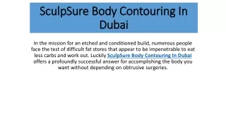 SculpSure Body Contouring In Dubai