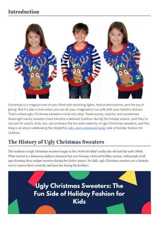 Ugly Christmas Sweaters: The Fun Side of Holiday Fashion for Kids
