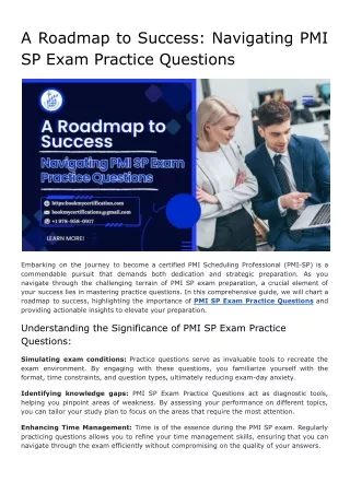 A Roadmap to Success_ Navigating PMI SP Exam Practice Questions