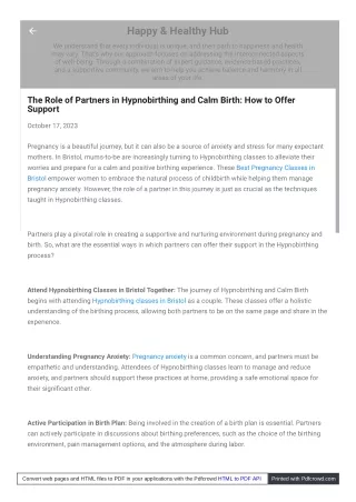 The Role of Partners in Hypnobirthing and Calm Birth