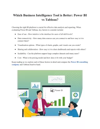 Which Business Intelligence Tool is Better Power BI vs Tableau