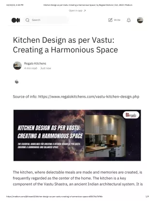 Kitchen Design as per Vastu: Creating a Harmonious Space