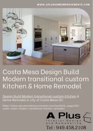 Costa Mesa Design Build Modern transitional custom Kitchen & Home Remodel
