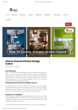 How to Choose Kitchen Design Colors