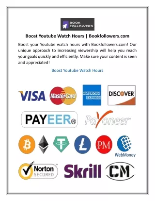 Boost Youtube Watch Hours  Bookfollowers com