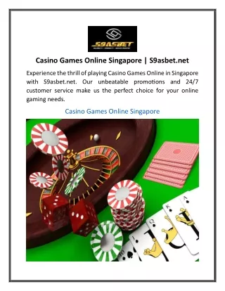 Casino Games Online Singapore