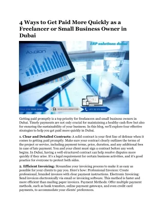4 Ways to Get Paid More Quickly as a Freelancer or Small Business Owner in Dubai