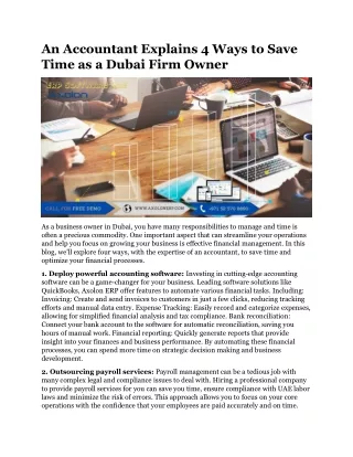An Accountant Explains 4 Ways to Save Time as a Dubai Firm Owner