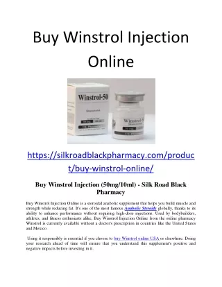 Buy Winstrol Injection Online