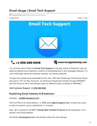 Email Usage-Email Tech Support