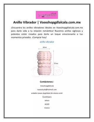 Anillo Vibrador Vsexshopgdlalcala.com.mx