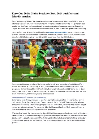 Euro Cup 2024 Global break for Euro 2024 qualifiers and friendly matches