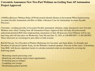 corcentric announces new two-part webinar on getting your ap