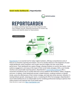 Social media dashboards | ReportGarden