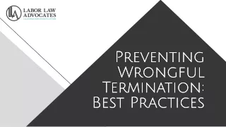 Preventing Wrongful Termination Best Practices