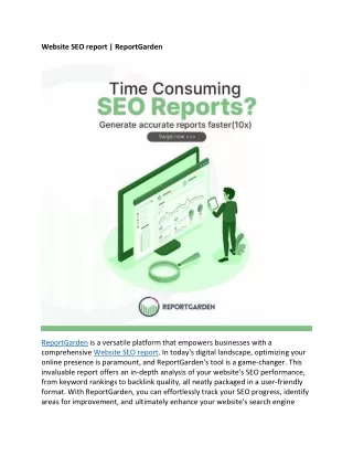 Website SEO report