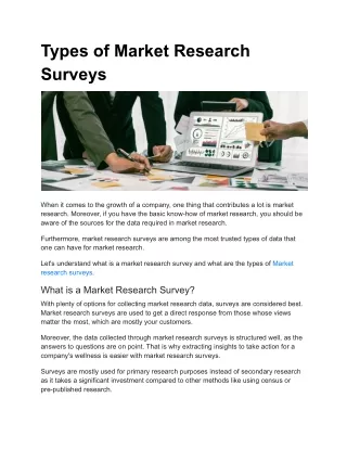Types of Market Research Surveys