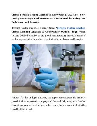 Ferritin Testing Market