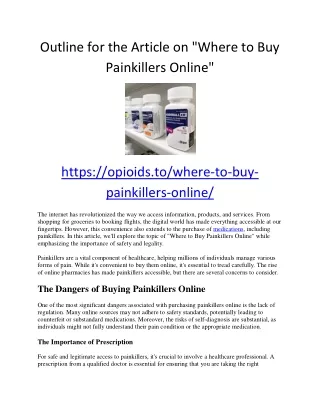 Where to Buy Painkillers Online