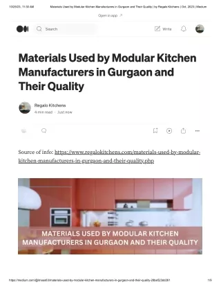 Materials Used by Modular Kitchen Manufacturers in Gurgaon and Their Quality