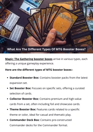 What Are The Different Types Of MTG Booster Boxes?