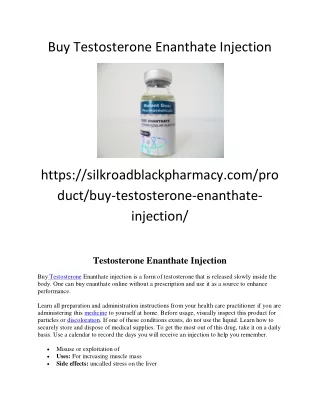 Buy Testosterone Enanthate Injection