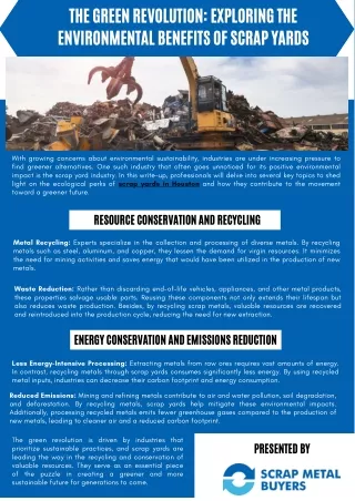 Exploring the Environmental Benefits of Scrap Yards