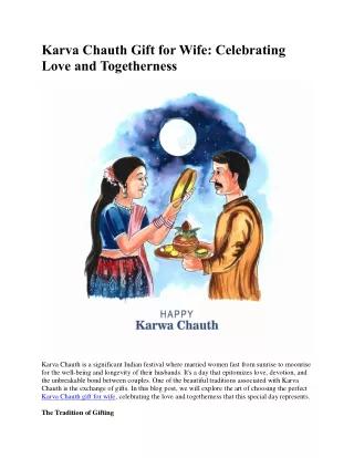 Karva Chauth Gift for Wife Celebrating Love and Togetherness