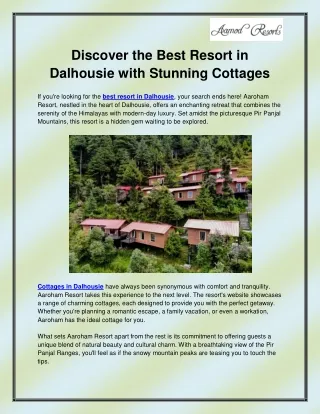 Best resort in Dalhousie