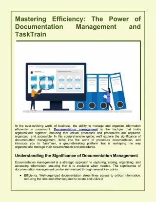 Mastering Efficiency: The Power of Documentation Management and TaskTrain