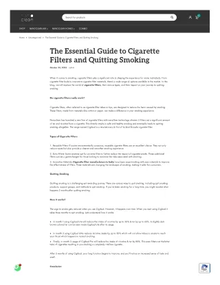 The Essential Guide to Cigarette Filters and Quitting Smoking