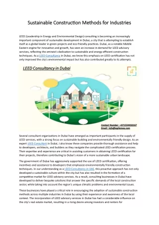 Sustainable Construction Methods for Industries