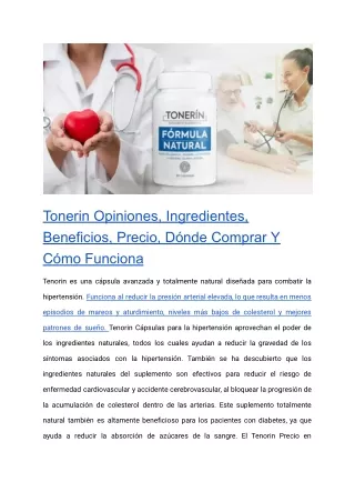 Tonerin Cápsulas para la Hipertensión