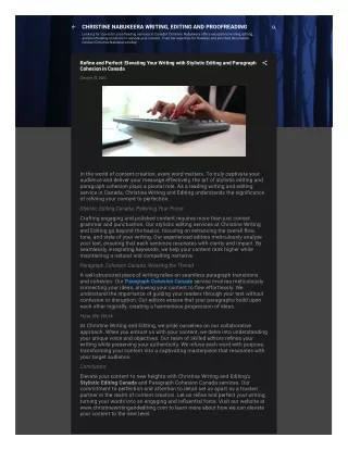 Refine and Perfect: Elevating Your Writing with Stylistic Editing and Paragraph