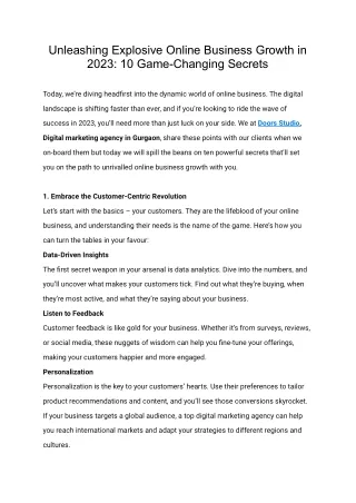 Unleashing Explosive Online Business Growth in 2023: 10 Game-Changing Secrets