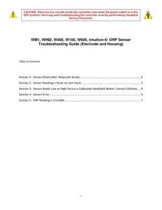 ORP Sensor Troubleshooting Guide