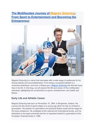 The Multifaceted Journey of Magnús Scheving-From Sport to Entertainment and Becoming the Entrepreneur