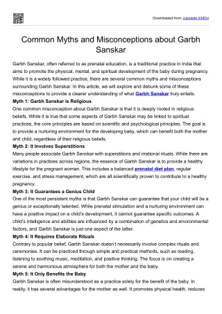 Common Myths and Misconceptions about Garbh Sanskar