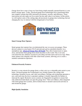 AdvancedGarageDoorTechnologiesEnhancingConvenienceSecurit
