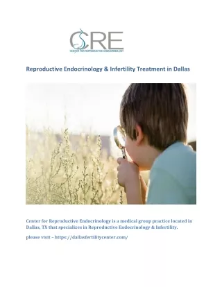 Reproductive Endocrinology & Infertility Treatment in Dallas