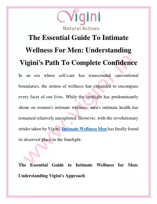 Intimate Wellness Men |Call-8130095129| Vigini