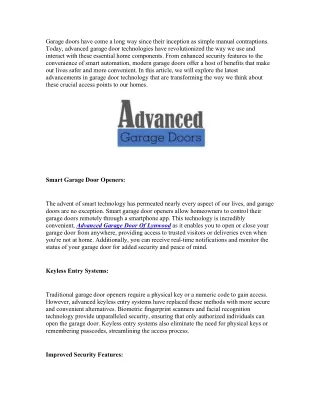 GarageDoorTechnologiesEnhancingSecurityConvenienceandEfficiency