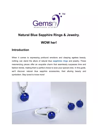 Natural Blue Sapphire Rings & Jewelry.  WOW her!