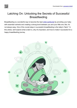 Latching On - Unlocking the Secrets of Successful Breastfeeding