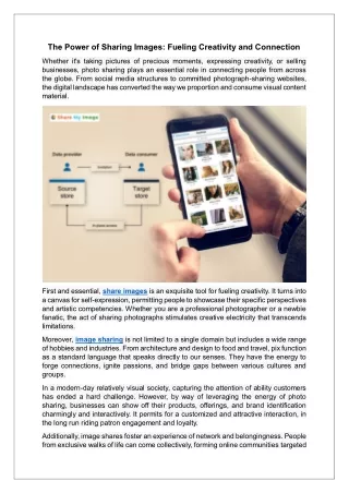 The Power of Sharing Images Fueling Creativity and Connection
