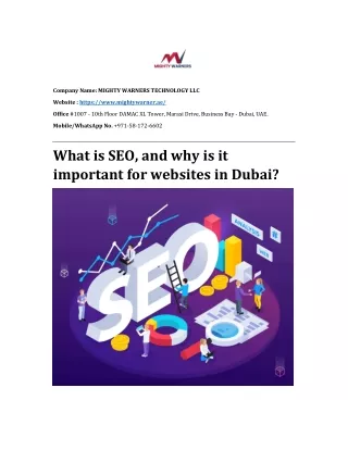 What is SEO and why is it important for websites in Dubai