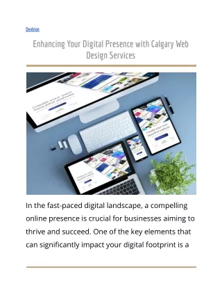 Enhancing Your Digital Presence with Calgary Web Design Services