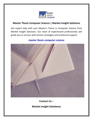 Master Thesis Computer Science   Market Insight Solutions