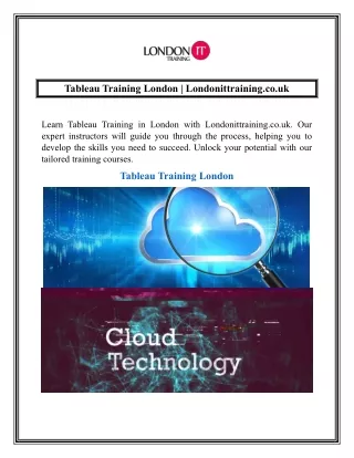 Tableau Training London  Londonittraining.co.uk